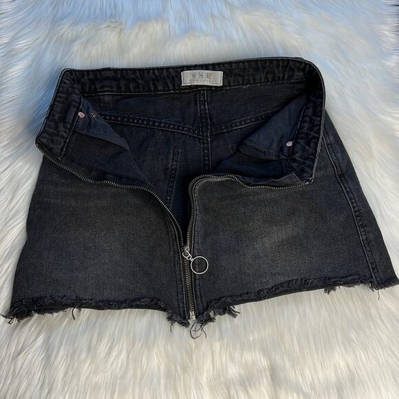 Free People Black Denim Zip It Up Mini Skirt - Picture 7 of 7